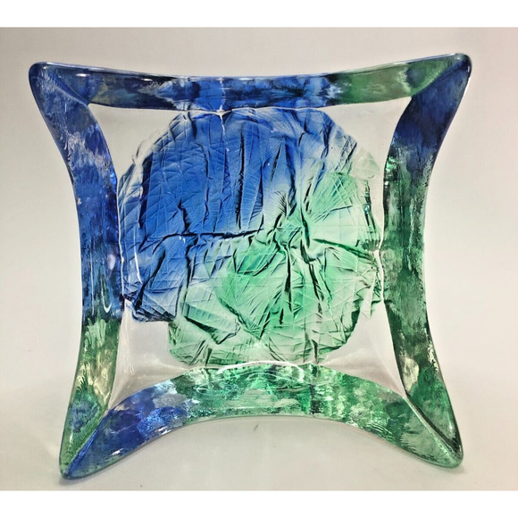 Vintage MCM Iittala Textured Ice Lunaria Crystal Bowl by Tapio Wirkkala Finland - Picture 3 of 5